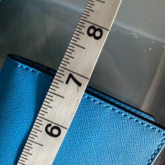 Kate Spade Large Slim Bifold Wallet Women OS Oceanside Blue Cameron Preppy Neon - Picture 7 of 8